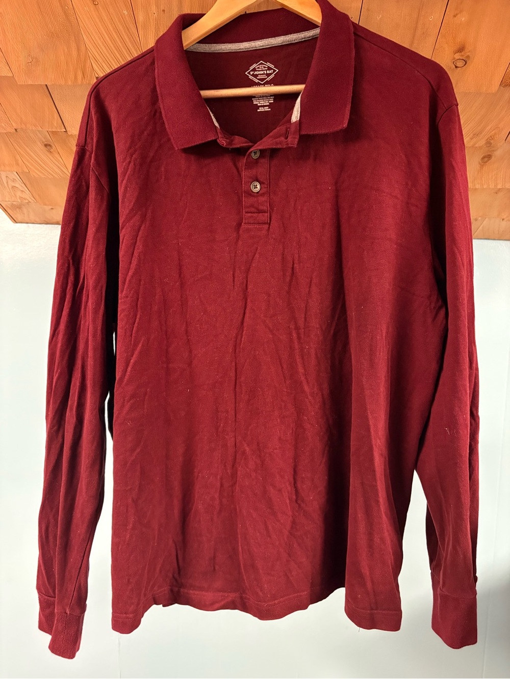 Men’s long sleeve Burgundy Polo